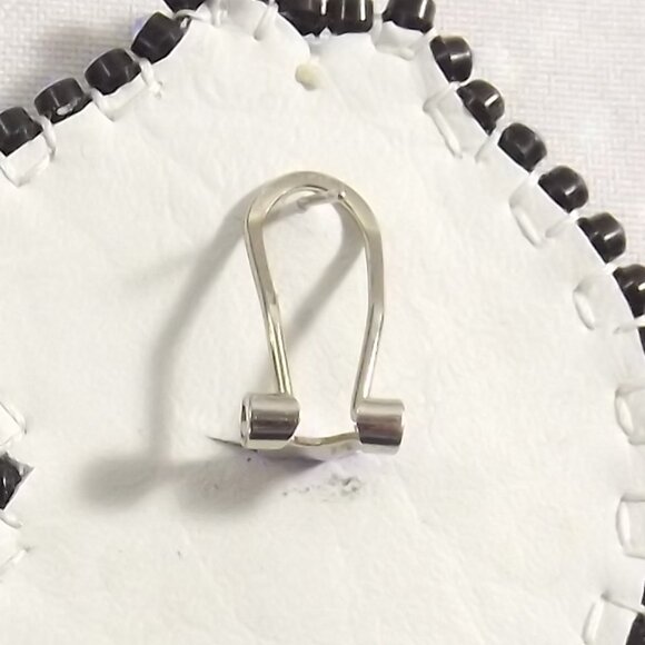 Beaded Horse Shaped Earrings with Decorative Insert - Picture 6 of 6